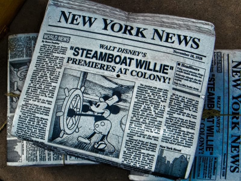 Una portada del New York Times con Mickey Mouse como protagonista. 