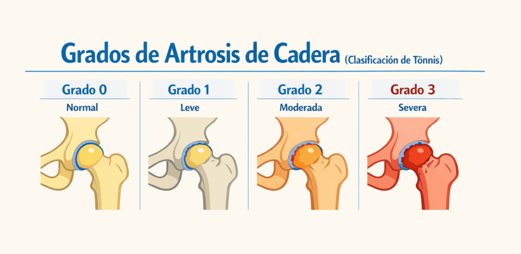 Grados de artrosis de cadera, según la clasificación de Tonnis 
